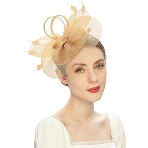 Women's Kentucky Derby Fascinators Tea Party Hat Mesh Floral Feather Hair